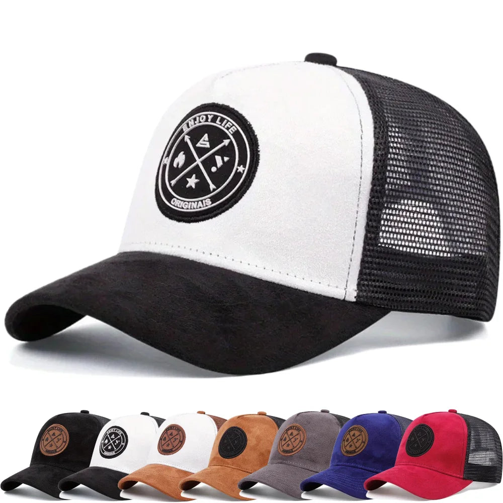 Unisex Fashion Cap ENJOY LIFE Letter Patch Baseball Caps Men Women Suede Trucker Hat