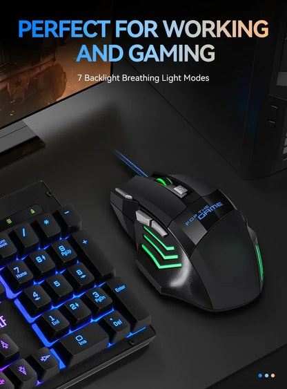 G6 Ενσύρματο Gaming Ποντίκι USB με 7 Κουμπιά, Τροχό Κύλισης, Ρυθμιζόμενη Οπτική Ανάλυση 5500DPI, Εργονομικό Ποντίκι E-sports για Laptop PC Xiaomi