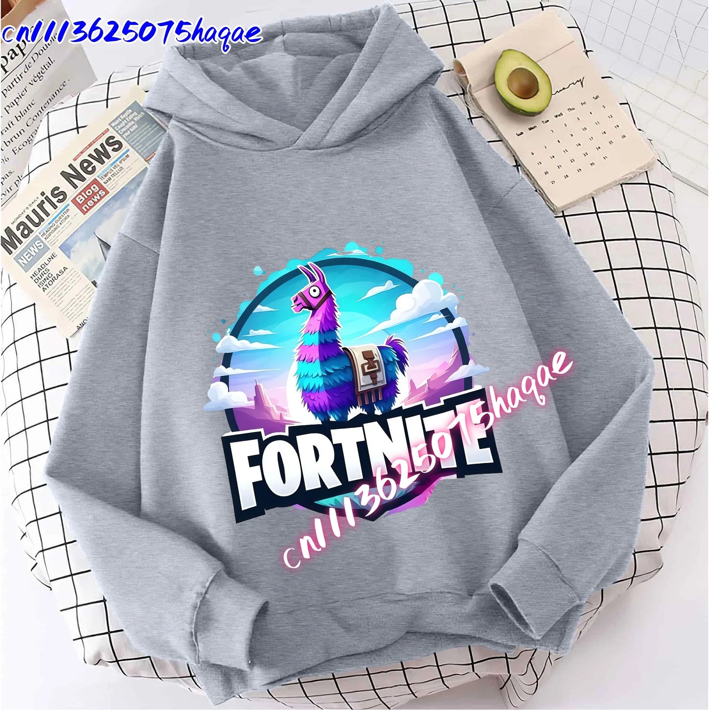 Nova dječja majica s kapuljačom Fortnites s printom crtanog lika iz igre, jesenska ležerna gornja odjeća za djecu, zimska odjeća za dječake
