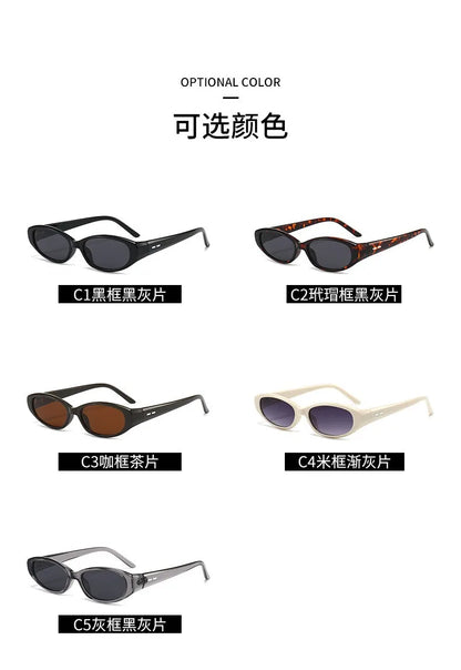 Retro Oval Sunglasses for Women Men Chic Cat Eye Y2K Designer UV400 Sun Glasses Outdoor Sports Eyewear Hiking Cycling Shades