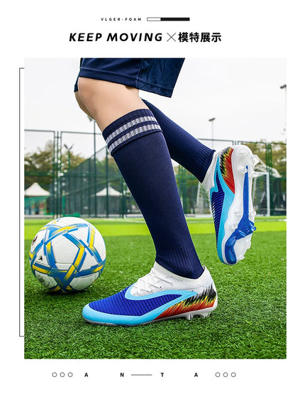 New Men Football Boots Shoes Match Training Soccer Shoes Non-Slip Cleats Long Spikes FG Ultralight Outdoor Sneaker Drop Shipping