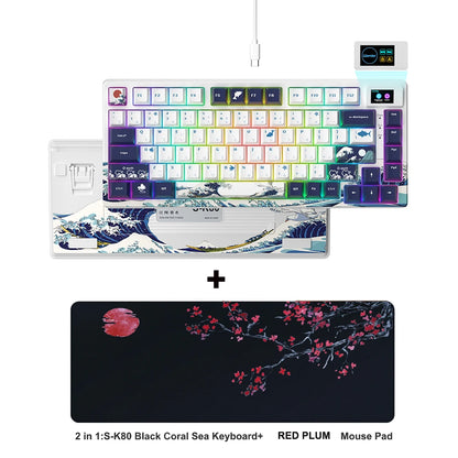 womier S-K80 Gamer Keyboard with Color OLED Display Mechanical Gaming Keyboard Hot Swappable Gasket Mount RGB Custom Keyboard