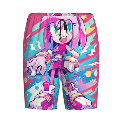Custom Shadow The Hedgehog Sonic Poster Short Pajama Pants Men Sleepwear Sleep Lounge Bottom Shorts Sleeping Pants