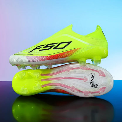 Nouvelles Chaussures de Football pour Hommes – Crampons d'Extérieur pour Entraînement sur Gazon – Baskets Mi-Montantes Légères Antidérapantes de Haute Qualité – Meilleures Ventes