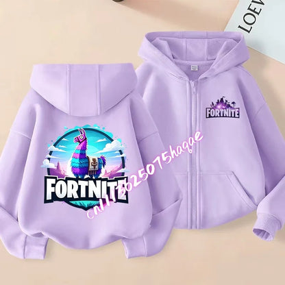 Nowa dziecięca bluza z kapturem Fortnites na zamek, kreskówkowa anime, casualowa i oddychająca kurtka dla chłopców, odzież dziecięca na wiosnę 2026