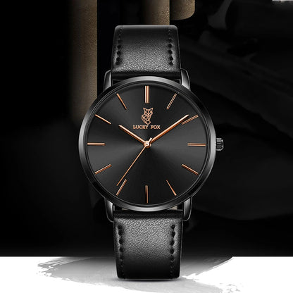 LUCKY FOX Classic Luxury Men Watch Simple Casual Men and Women Round Large Dial Quartz Watch Clock Gifts Men Reloj