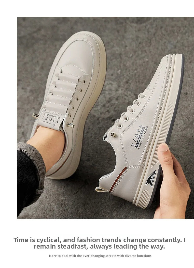 Men's Summer Fashionable Casual Driving Shoes Sporty Slip-On Loafers Versatile Comfortable Breathable Wear-Resistant Leather -..