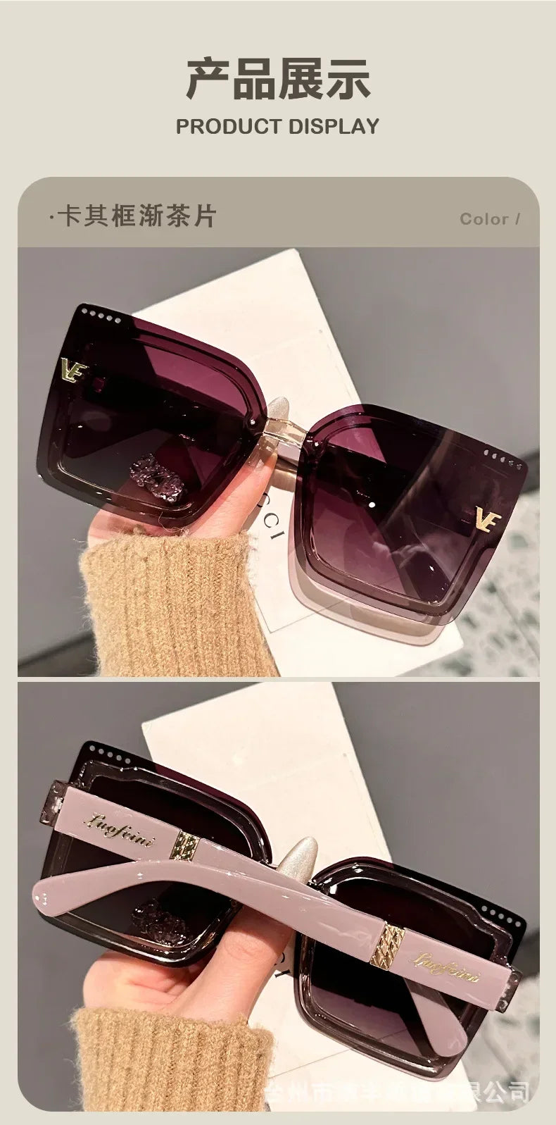 New Square Polarized Sunglasses Women Oversized Large Sun Glasses Ladies UV400 Classic Shades Oculos De Sol Luxury Designer