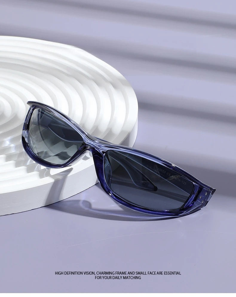 Rivets Y2K Sports Punk Sunglasses Women Designer Rectangle Goggle Men Luxury Sun Glasses UV400 Driving Cycling Fashion Eyewear
