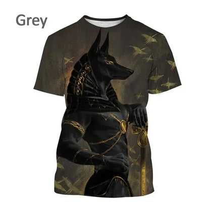 Grim Reaper Anubis T-shirts 3D-tryckt forntida egyptisk gud T-shirt Egyptens öga Farao Mode Harajuku kortärmad T-shirt