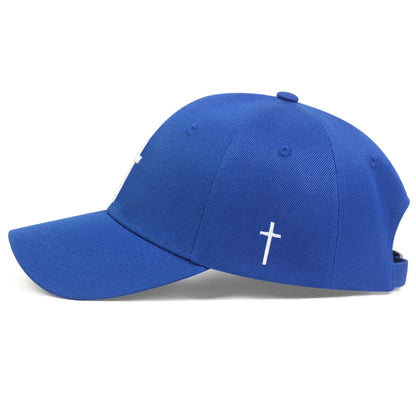 Unisex Cross Embroidery Baseball Caps Outdoor Adjustable Spring and Autumn Casual Sunscreen Hat