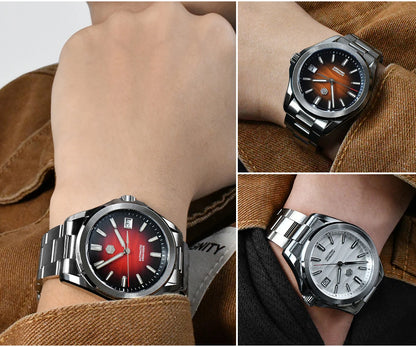 San Martin New Gada Watch 39mm Desert Texture Men Dress Watch NH35 Automatic Mechanical Sapphire Waterproof 100m Luminous SN0129