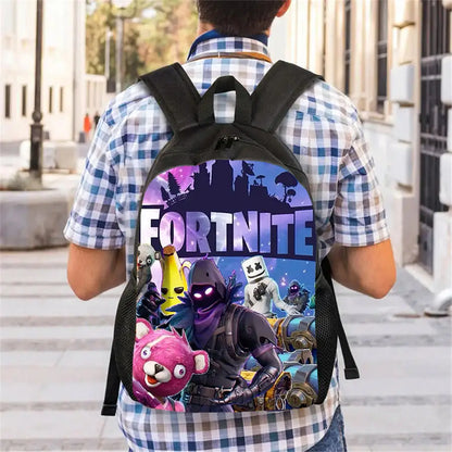 Fortnite Cartoon 15-inch Lightweight Backpack With Adjustable Shoulder Straps Kids Daily School Bag For Boys Girls Age 5-9