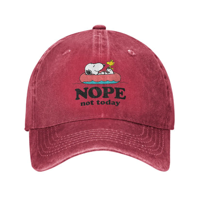 Sleeping Snoopy Baseball Caps Casual Distressed Washed  Snapback Cap Unisex Style Outdoor Summer Adjustable Caps Hat