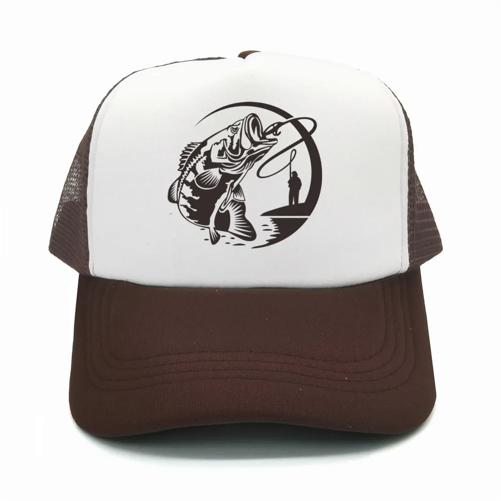 Fiske-skelett-trucker-keps, sommar, herr, cool fiskarkeps, basebollkeps, unisex, utomhus, nätkepsar, MZ-238