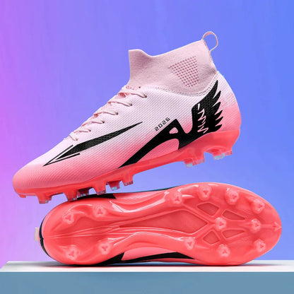 Nouvelles chaussures de football pour hommes, chaussures de soccer de haute qualité pour l'extérieur, chaussures de sport ultralégères pour l'intérieur, chaussures de sport antidérapantes à cheville haute, chaussures d