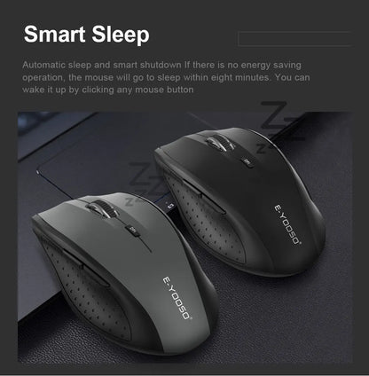 E-YOOSO E-1010 USB 2.4G Wireless Gaming Office Mouse 2400 DPI Optical Game Mice Ergonomic for Laptop PC Computer