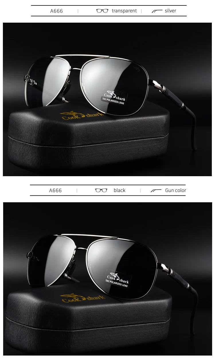 Cook polarizer color-changing sunglasses male driver fishing sunglasses day and night driving special glasses tide
