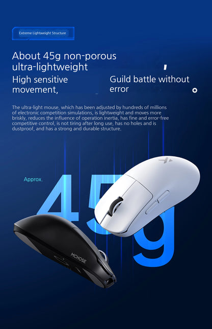 MCHOSE L7 Ultra+ średnio-duża mysz gamingowa do e-sportu z sensorem Paw3950, bezprzewodowa, trzy tryby, lekka mysz biurowa Dual-Drive do komputera