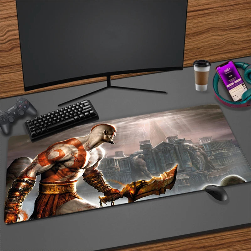Xxl Mouse Pad God of War Gaming Accessories Keyboard Computer Desk Mat Game Big Carpet 90x40 Large Gamer Cabinet Table Mousepad