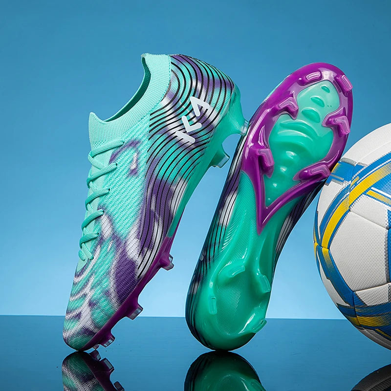 Nouvelles chaussures de football pour hommes, crampons antidérapants, chaussures de sport d'extérieur, chaussures de football ultralégères FG, crampons longs, baskets de match