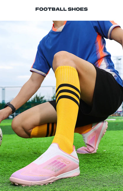 New Men's Football Boots Turf Comfortable Soccer Shoes Sport Fg Grass Cleats Futsal Non Slip Outdoor Adult Ultralight Non-Slip