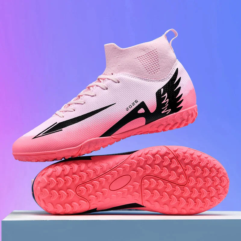 Nouvelles chaussures de football pour hommes, antidérapantes, de haute qualité, ultralégères, pour l'extérieur et l'intérieur, chaussures de sport à haute cheville, futsal antidérapantes