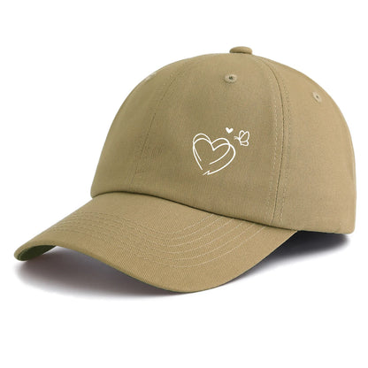1pc Heart Butterfly Print  Baseball Cap for Adults,  Minimalist Retro Style Casual Soft Adjustable Dad Hat, Perfect As Gift