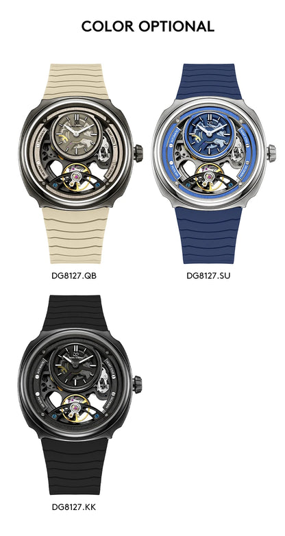 DANIEL GORMAN High Quality Men's Automatic Watch with Stylish Sports Silicone Strap 5 ATM Waterproof Mechanical Watches DG8127