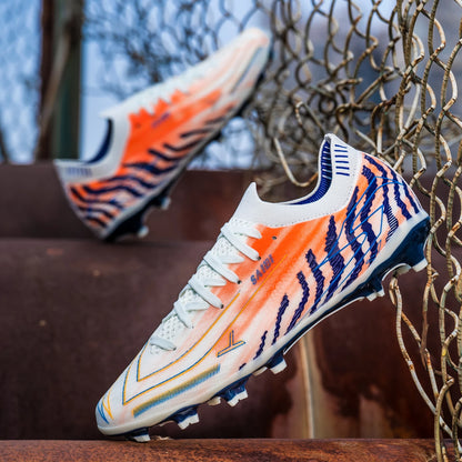 Chaussures de football unisexes pour hommes, modèle AG FG, avec tige en polyuréthane résistant et crampons en caoutchouc robustes, idéales pour les matchs de football en extérieur, sur gazon et pour les activités sporti
