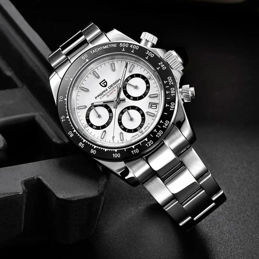 New PAGANI DESIGN PD1644 Luxury Men's Quartz Watch Automatic date Wristwatches Sport 100m Waterproof Chronograph Men Gift