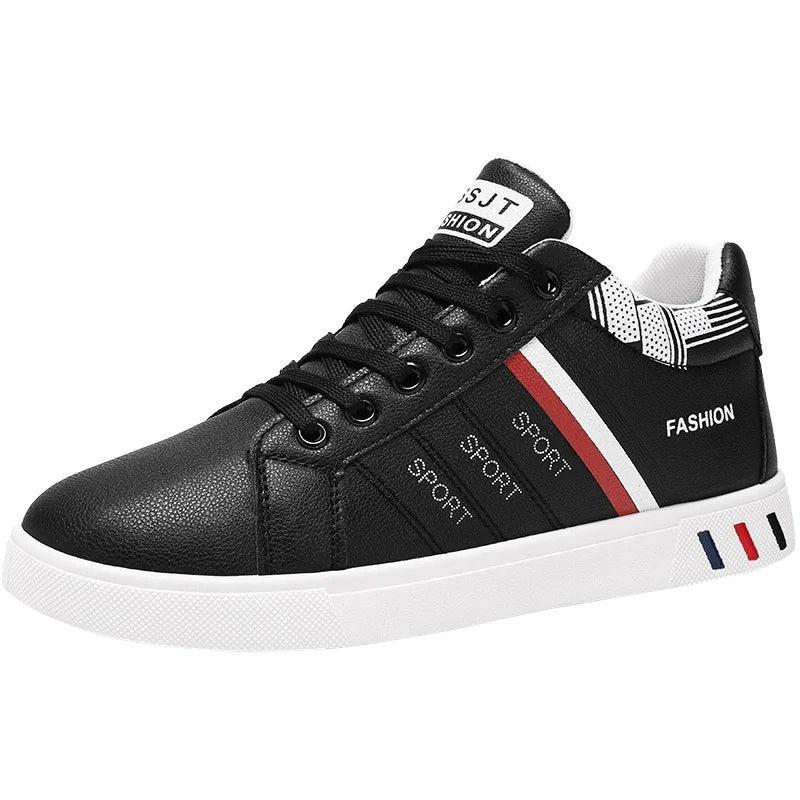 Zapatillas informales para hombre, zapatillas de skate, zapatillas planas de PU, zapatillas para estudiantes, zapatillas para actividades al aire libre, zapatillas urbanas, zapatillas con cordones para caminar, tallas grandes 48