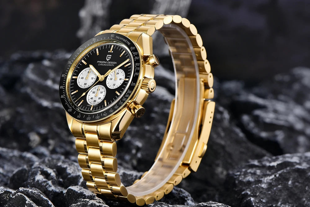 PAGANI DESIGN Moon Uhr – Luxuriöser Quarz-Chronograph für Herren, sportlicher Stil, Saphirglas mit Antireflexbeschichtung, leuchtende Anzeige