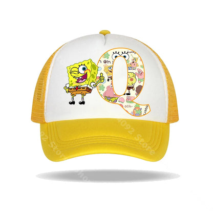 SpongeBob SquarePants basebollkeps för barn och vuxna med bokstavstryck, solhattar, anime, tecknad film, justerbara kepsar med skärm, sommarhattar, vardagshattar, ny