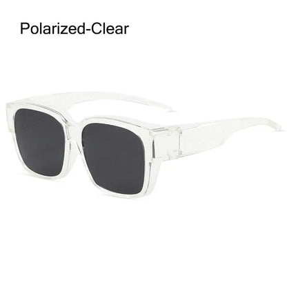 Polarized Fit Over Glasses Sunglasses Trendy Square Wrap Around Shades UV400 Protection Sun Glasses Can Be Worn Over Other Glass
