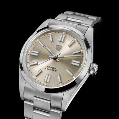 Watchdives WD1016 V3 Quartz Watch 37mm Stainless Steel Case Sapphire Vintage Watch  VH31 Sweep Movemet 100m Waterproof Men Watch