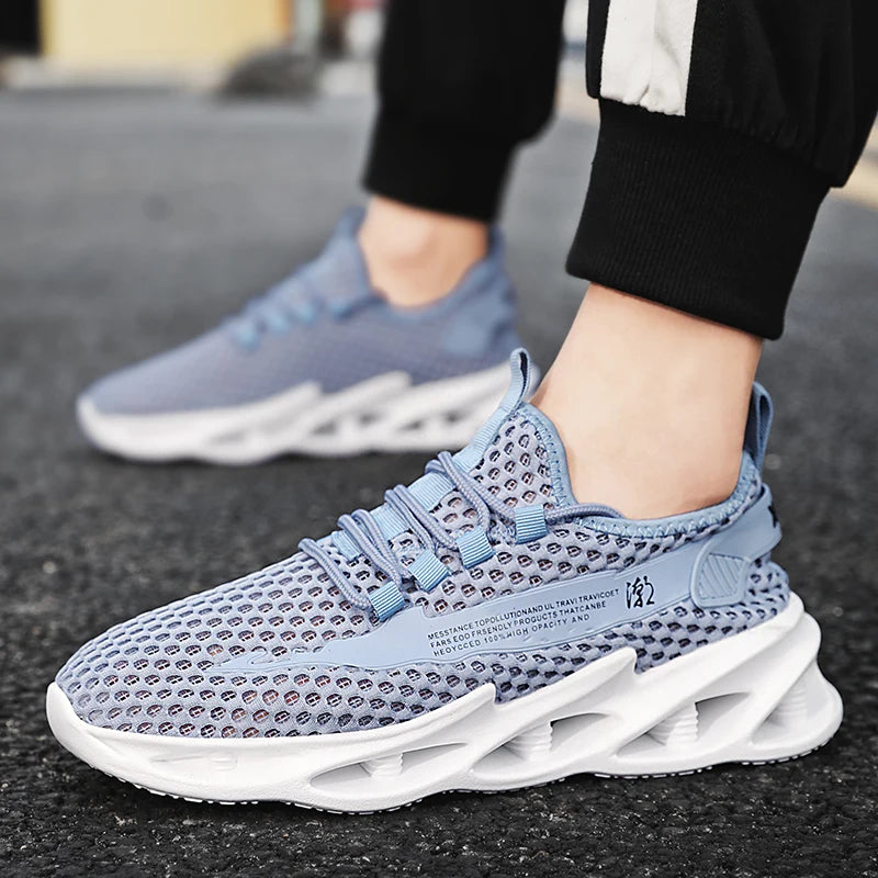 2025 New Summer Sneakers Men Mesh Breathable Running Tennis Shoes Outdoor Sports Tenis Masculino White Casual Walking Shoes Size
