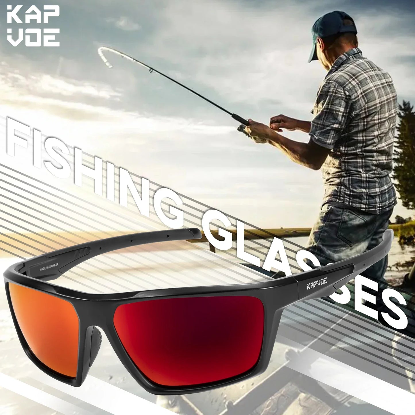 KAPVOE Polarized Hiking Fishing Glasses Beach Essentials Road Bike Cycling Sunglasses MTB Bicycle Outdoor Sports golf Eyewear