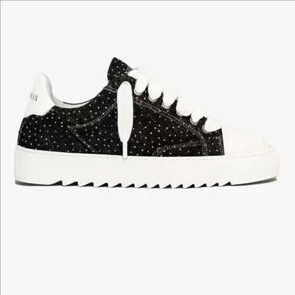 Chaussures de skate décontractées et respirantes pour hommes, semelle épaisse, baskets de sport polyvalentes, en toile grise denim imprimée, style spray, chaussures en toile