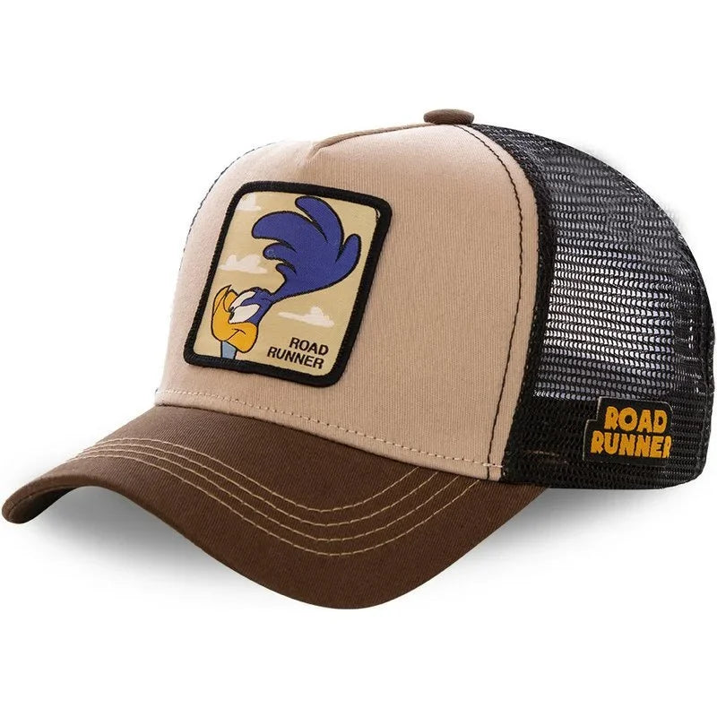 Cartoon Anime Trucker Cap Mesh Back Baseball Hat Adjustable Rabbit Mouse Cat Bird Embroidered Hip Hop Outdoor Sun Hat Boy Gifts
