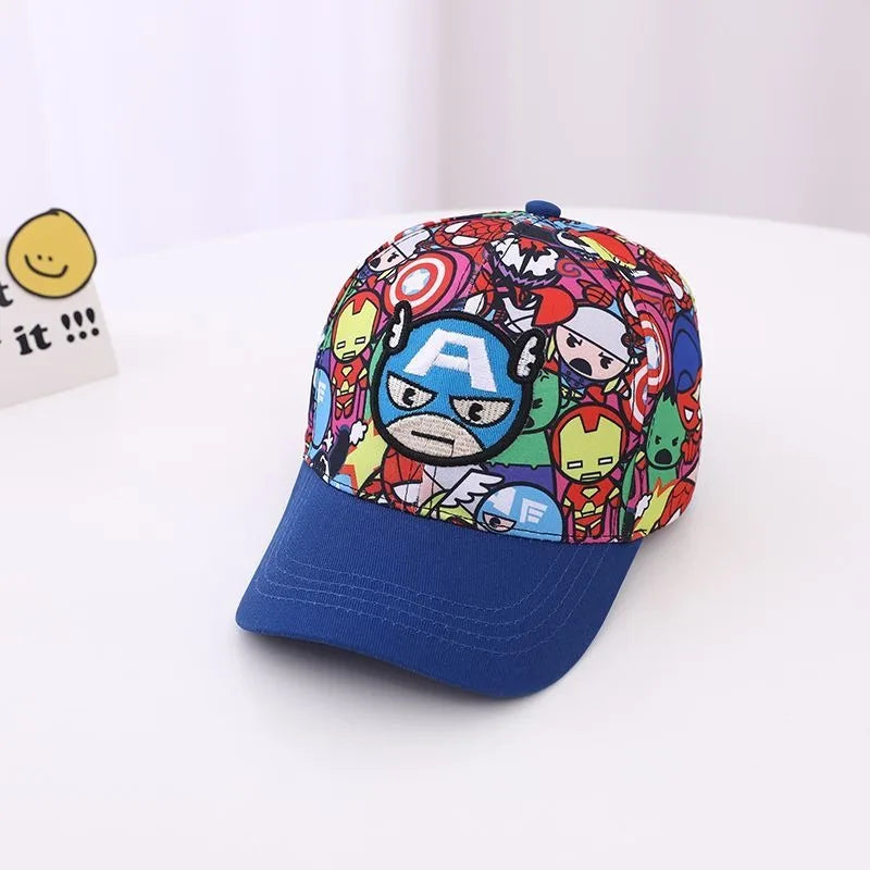 Anime Merchandise Spider-Man, Iron Man, Hulk, Captain America Cartoon Duckbill Hat Creative Fashion Baseball Cap Boys' Sun Hat