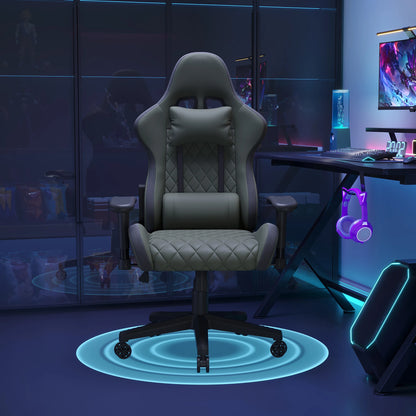 Gaming Chair,Ergonomic Gaming Chair with LED,Adjustable Computer Chair for Teenagers,Lumbar Cushion,Gamer Chair,Black