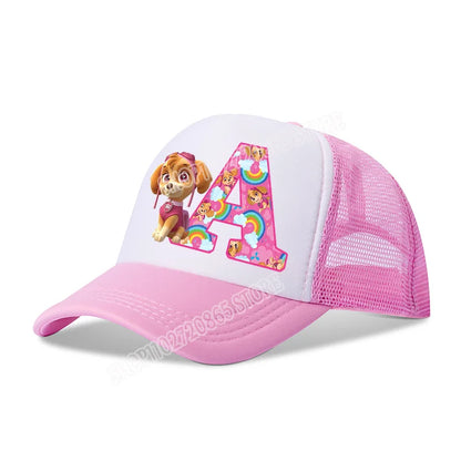 Paw Patrols Baseball Cap Skye Cartoon Anime A-Z Letters Printed Girls Headwear Summer Athleisure Adjustable Fashion Hats Gift