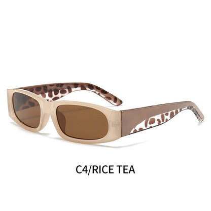 Hiphop Style Narrow Frame Black Sunglasses Men's Retro Effortless Orange Sunglasses UV400