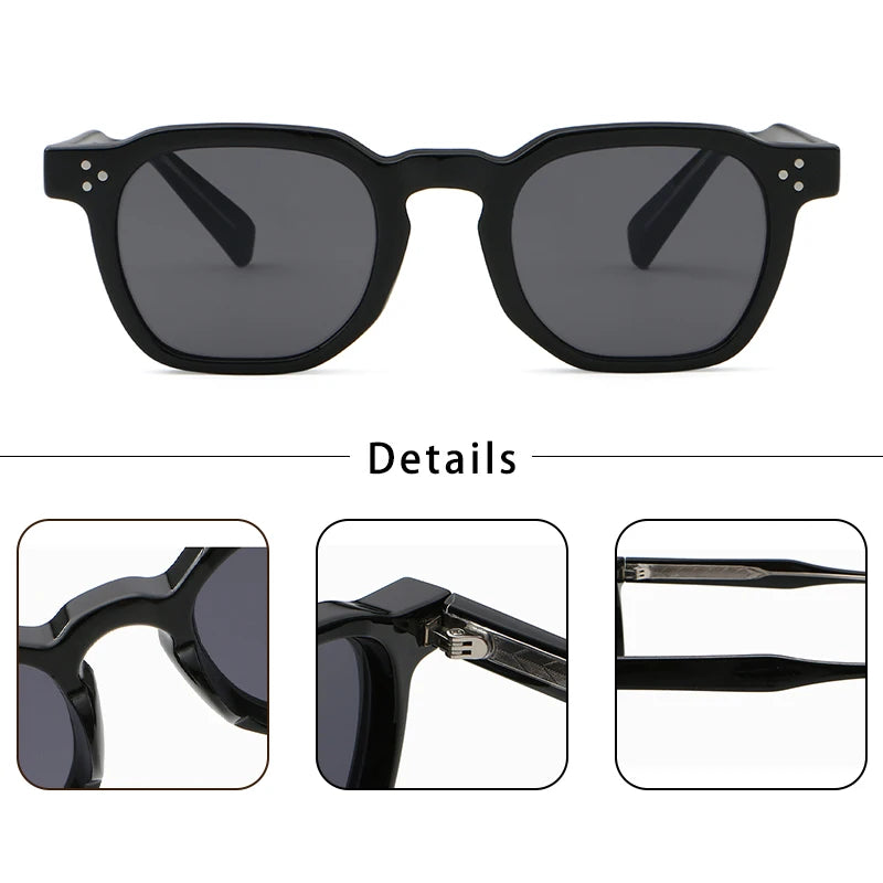 CATERSIDE New Retro Punk Men Sunglasses Square Personalized Design Glasses Women's Fashion Party Glasses Festival Gift 2 Pieces