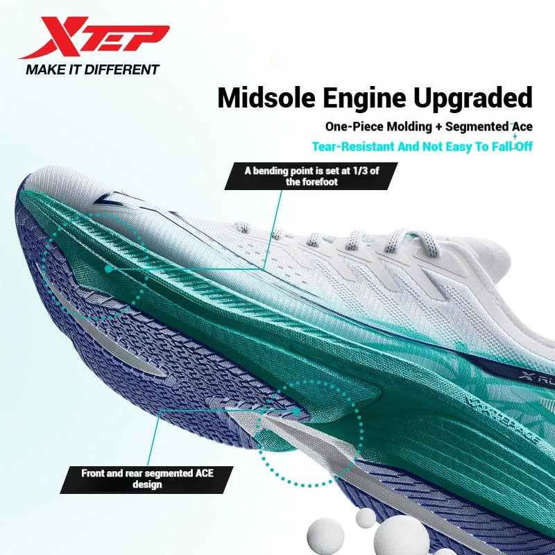 Xtep One Piece Model 3.0 Men Running Shoes 2025 Spring Comfortable Stability Cushion Rebound Racing Sneakers 875219110030