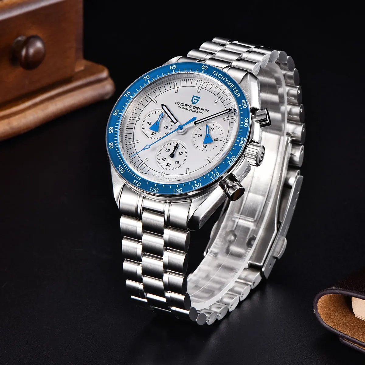 PAGANI DESIGN 2026 New Moon Watch Retro Luxury Quartz Watches For Men Stainless steel Luminous waterproof Sport Chronograph Man