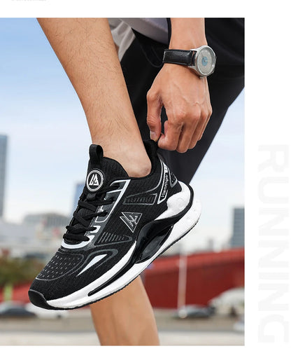 Chaussures de course légères et respirantes pour hommes, baskets à absorption des chocs Popcorn, chaussures de sport d'extérieur flexibles et antidérapantes, été automne