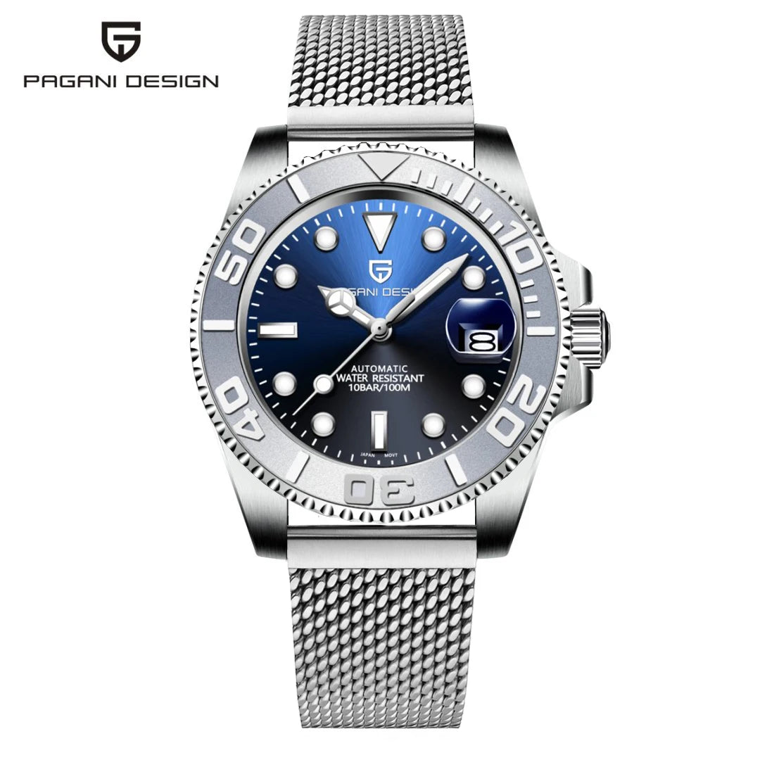 PAGANI DESIGN Sports Men Mechanical Wristwatch Sapphire Luxury Automatic Watch for Men Stainless Steel Waterproof Clock
