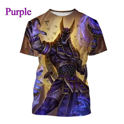 Grim Reaper Anubis T-shirts 3D-tryckt forntida egyptisk gud T-shirt Egyptens öga Farao Mode Harajuku kortärmad T-shirt